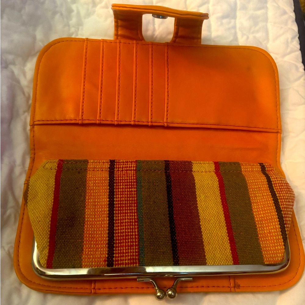 Vintage orange wallet with change purse